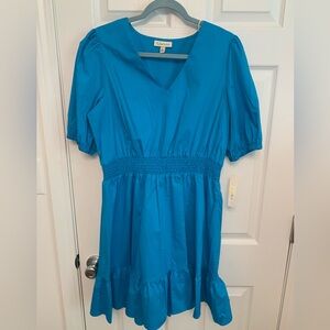 52Seven bright blue dress. New. Size large